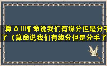 算 🐶 命说我们有缘分但是分手了（算命说我们有缘分但是分手了是真的吗 🐬 ）